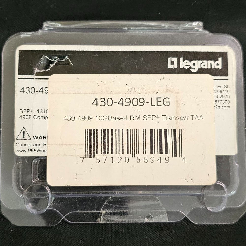 Legrand 430-4909-LEG Transceiver, 10GBase-LRM 10GbE SFP+, 1310nm, 220m